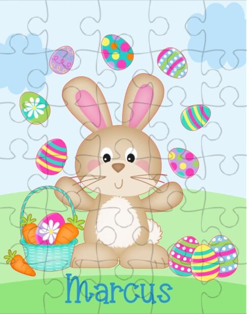 Personalized Easter Bunny Puzzle - 30 piece Puzzle