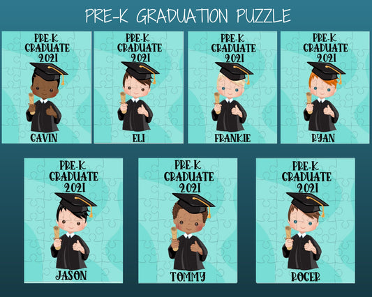 Pre-K Graduation Boy Personalized Puzzle