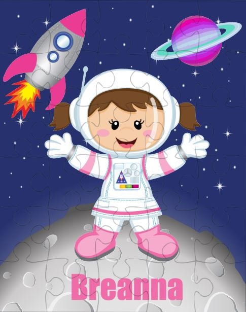 Astronaut Girl Personalized Puzzle