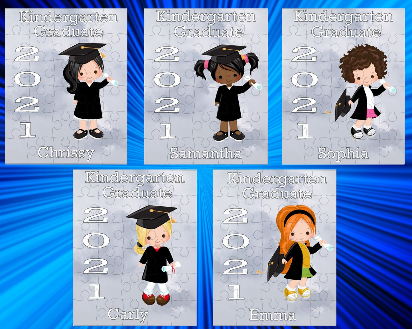 Kindergarten Graduation Personalized Puzzle for Girl