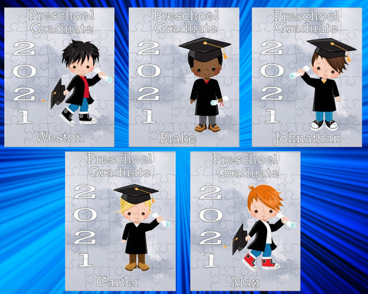 Preschool Graduation Personalized Puzzle for Boys