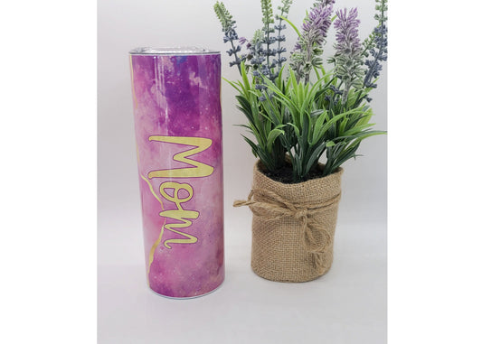 Pink and Gold Mom Pink Skinny Tumbler