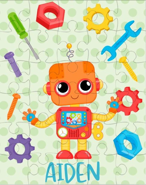 Robot Personalized Puzzle for Kids