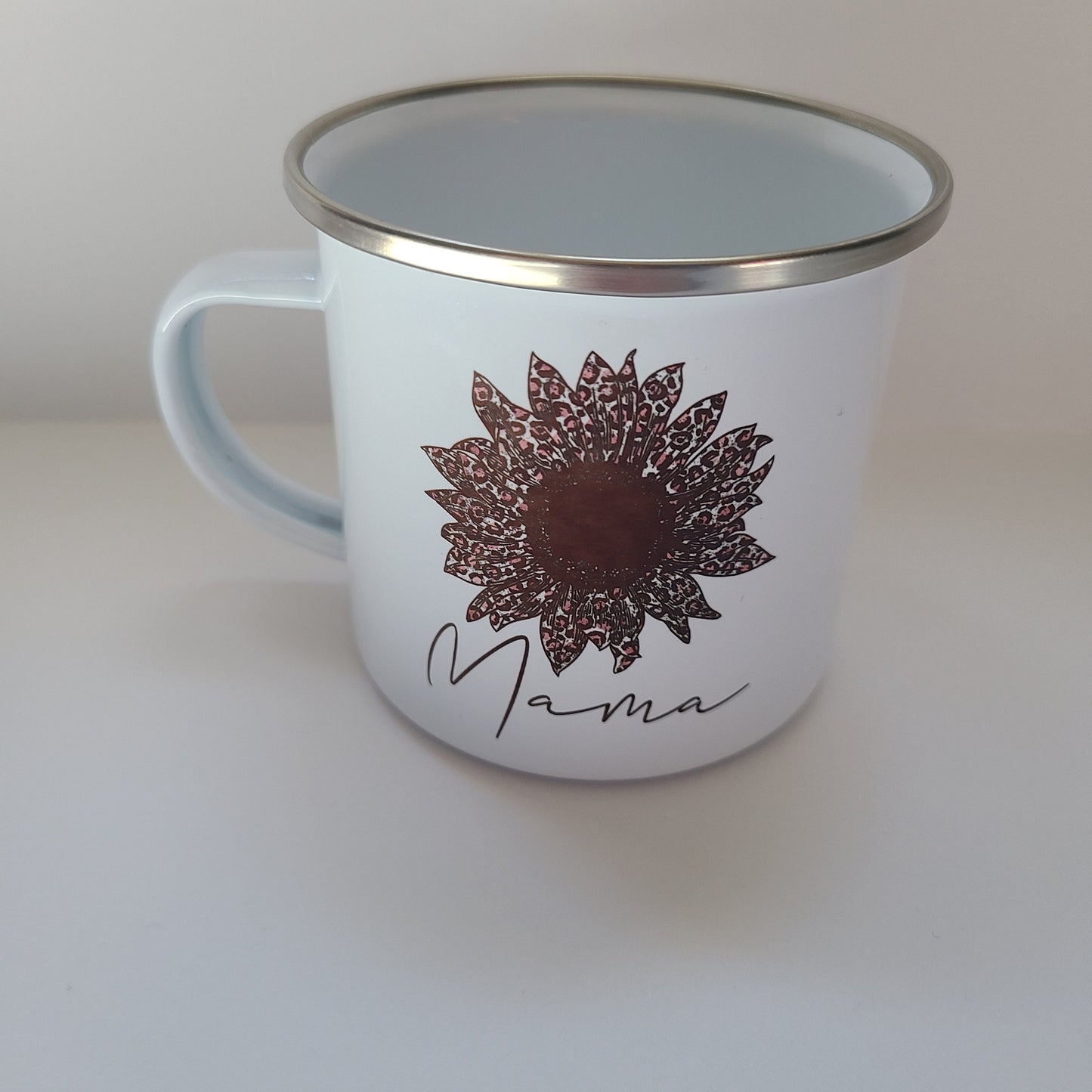 Mama Leopard Sunflower Small Enamel Mug