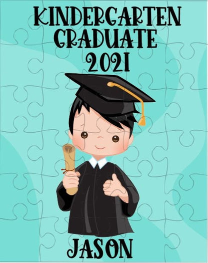 Kindergarten Graduation Personalized Puzzle for Boys