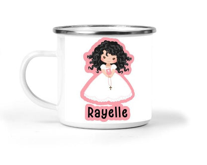 First Communion Girls Personalized Small Enamel Mug