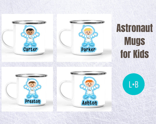 Space Astronaut Personalized Boys Enamel Mug