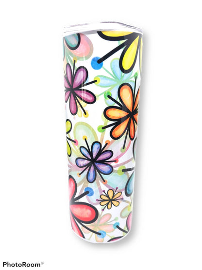 Multicolor Flower 20 oz Skinny Tumbler