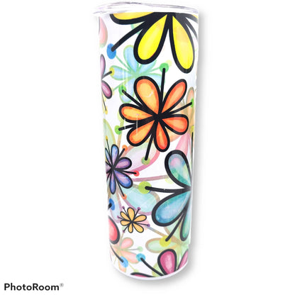 Multicolor Flower 20 oz Skinny Tumbler