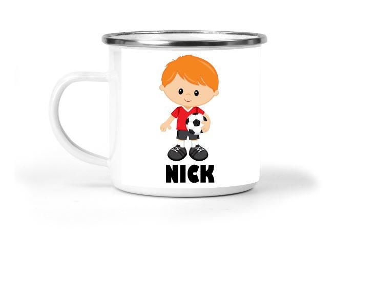 Soccer Boys Personalized Enamel Mug
