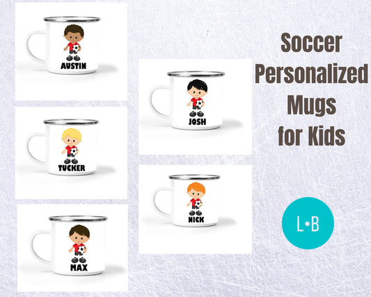 Soccer Boys Personalized Enamel Mug