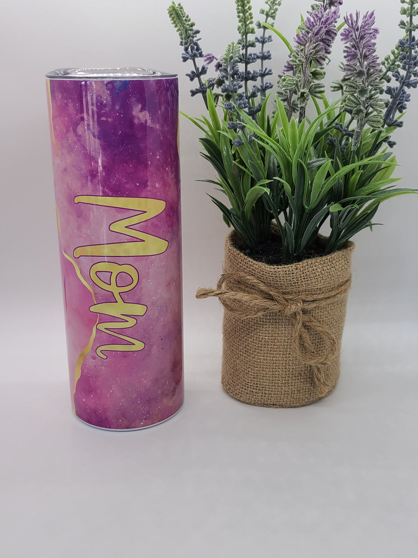 Pink and Gold Mom Pink Skinny Tumbler