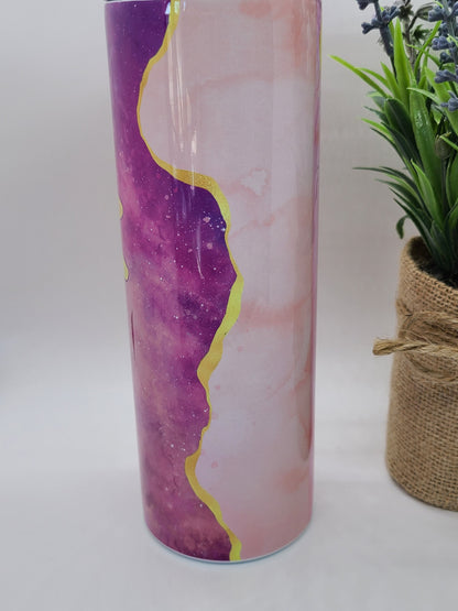 Pink and Gold Mom Pink Skinny Tumbler