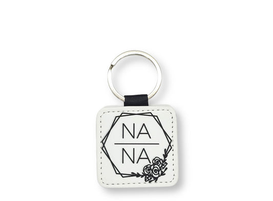 NANA Faux Leather Keychain with Glitter Back