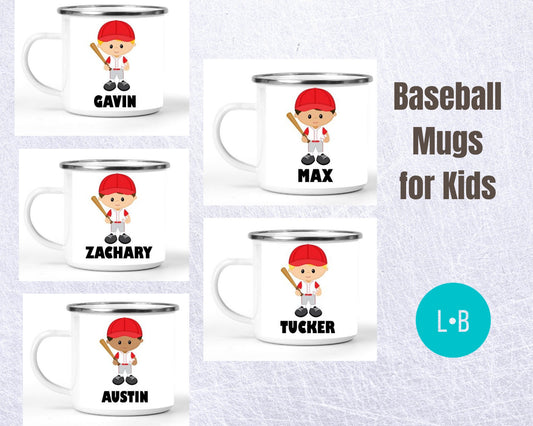 Baseball Enamel Mug - Personalized