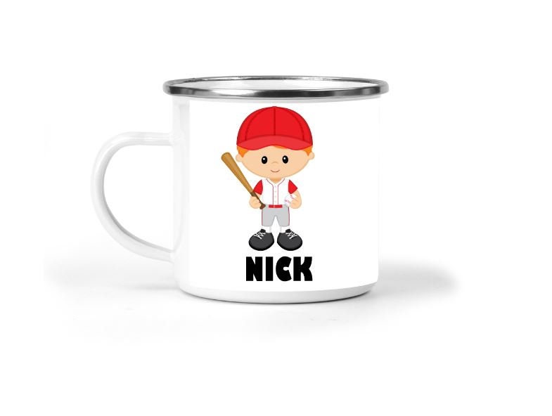 Baseball Enamel Mug - Personalized
