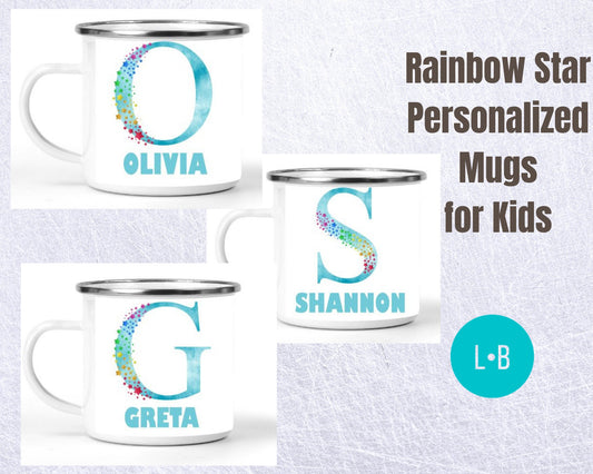 Personalized Rainbow Enamel Mug for Kids