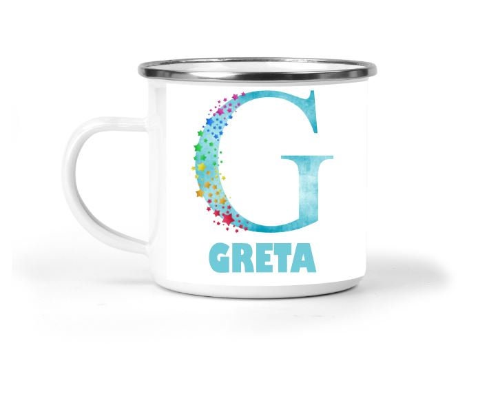 Personalized Rainbow Enamel Mug for Kids