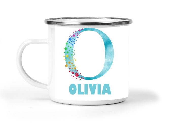 Personalized Rainbow Enamel Mug for Kids