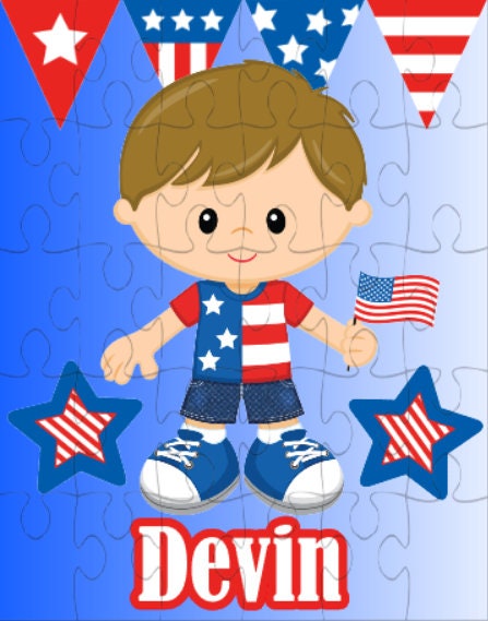 Independence Day Personalized Puzzle for Kids