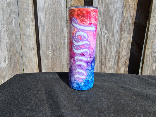 Bright Colored Personalized Skinny Tumbler