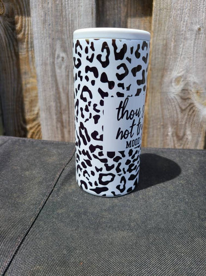 Funny Leopard Print Skinny Can Cooler