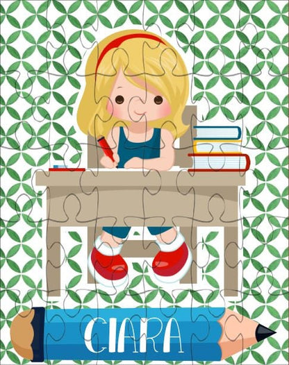Back to School Girl Personalized Puzzle
