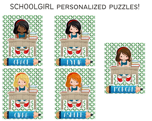 Back to School Girl Personalized Puzzle
