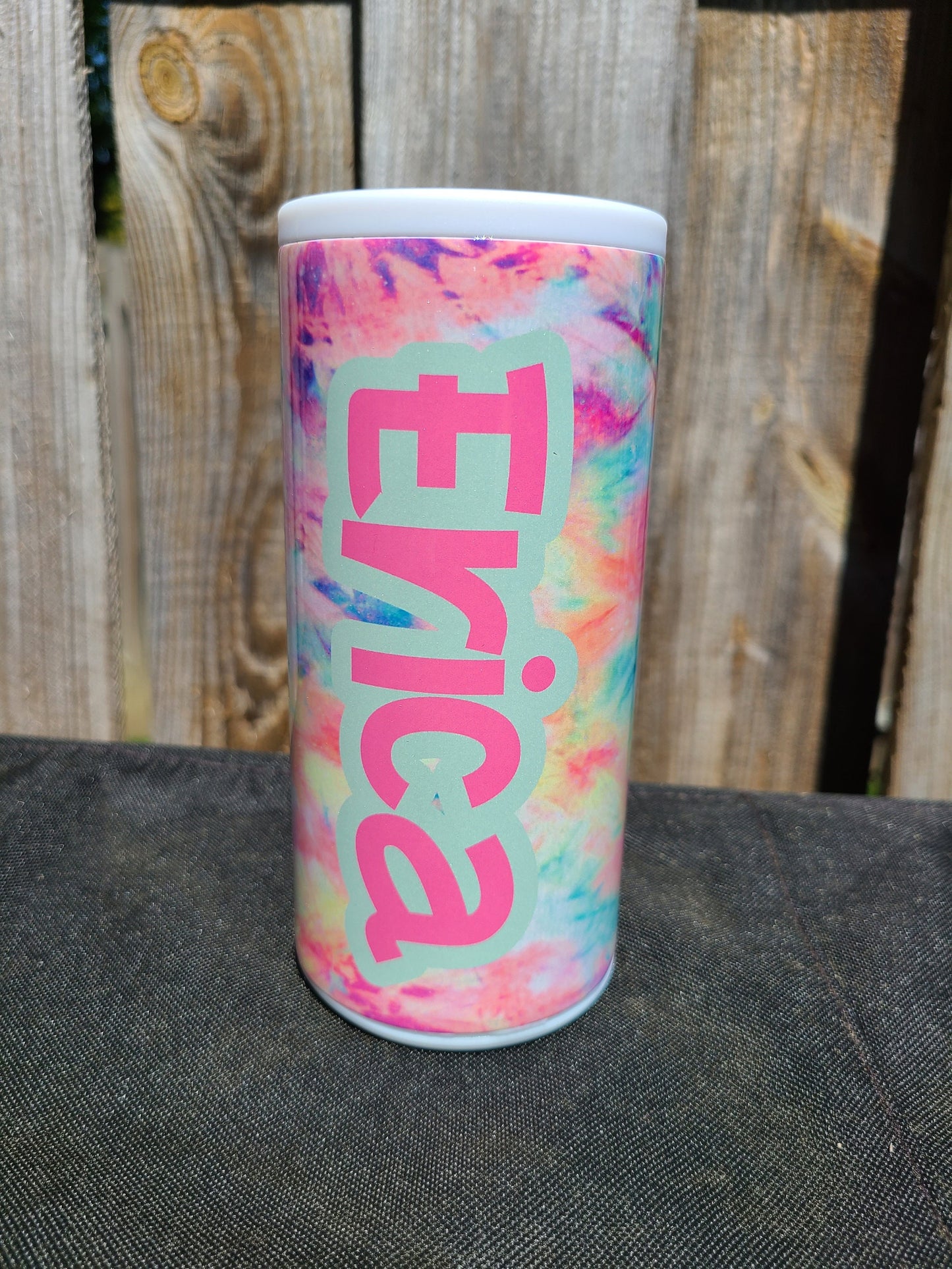 Tie Dye Personalized Skinny Can Cooler