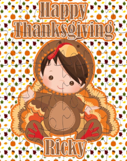 Thanksgiving Turkey Puzzle - Personalized