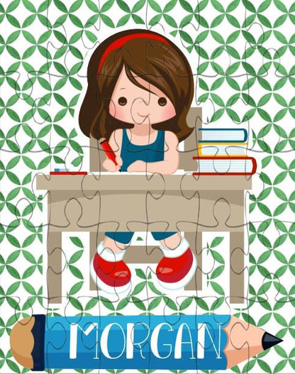 Back to School Girl Personalized Puzzle