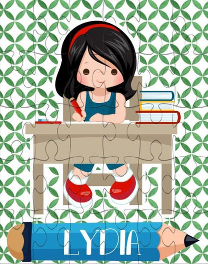 Back to School Girl Personalized Puzzle
