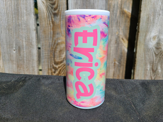 Tie Dye Personalized Skinny Can Cooler