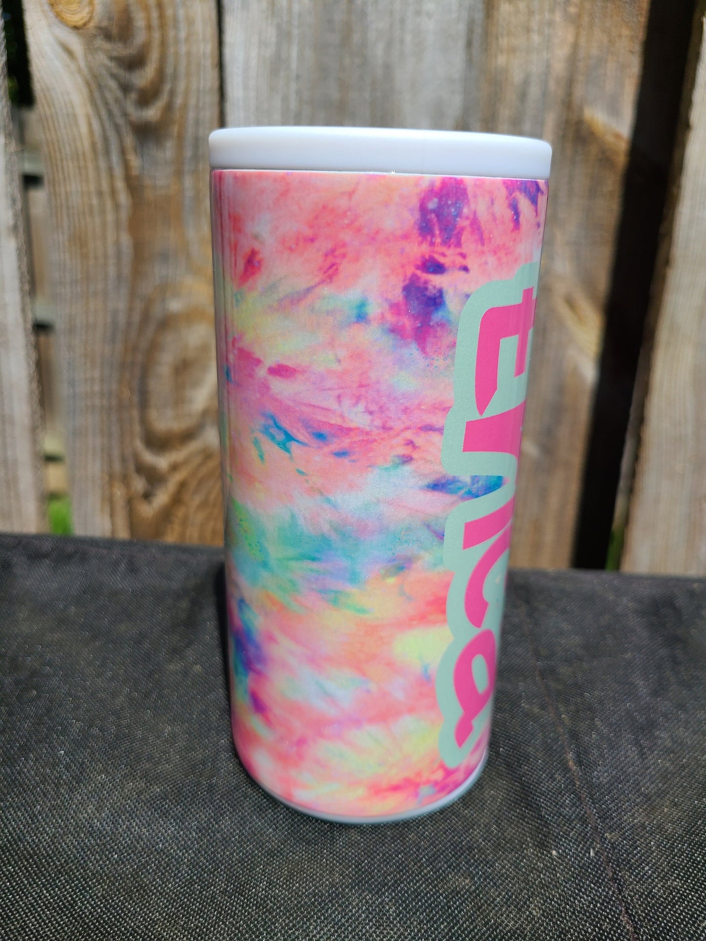 Tie Dye Personalized Skinny Can Cooler