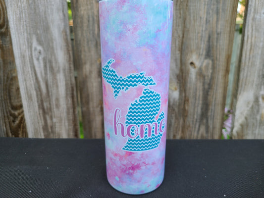 Michigan Home Tie Dye Skinny Tumbler