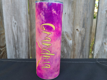 Grandma Skinny Tumbler - Pink and Gold