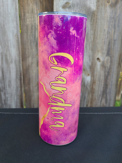 Grandma Skinny Tumbler - Pink and Gold