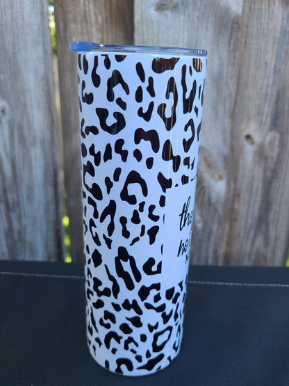 Funny Leopard Print Skinny Tumbler