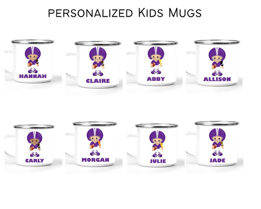 Football Girls Personalized Small Enamel Mug