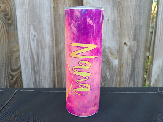 Nana Pink and Gold Skinny Tumbler