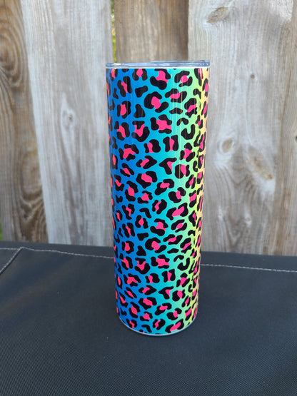 Rainbow Leopard 20 oz Skinny Tumbler