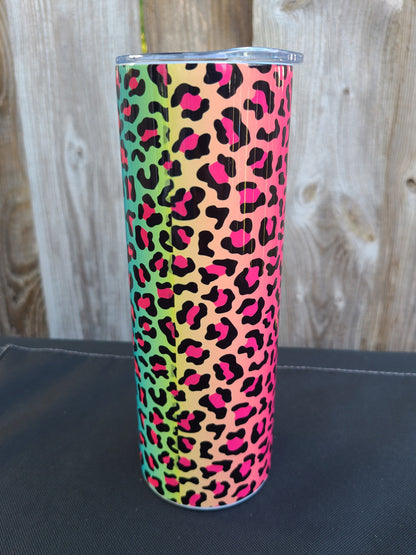 Rainbow Leopard 20 oz Skinny Tumbler