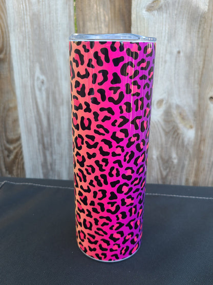 Rainbow Leopard 20 oz Skinny Tumbler
