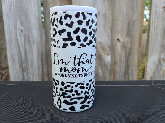 I'm That Mom Leopard Print Skinny Can Cooler