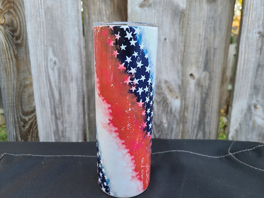 Red, White and Blue Swirl 20 oz Skinny Tumbler