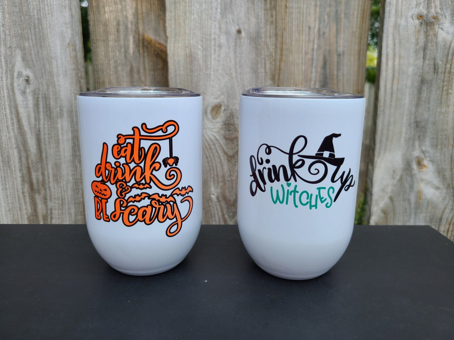 Eat Drink and Be Scary Halloween Wine Tumbler