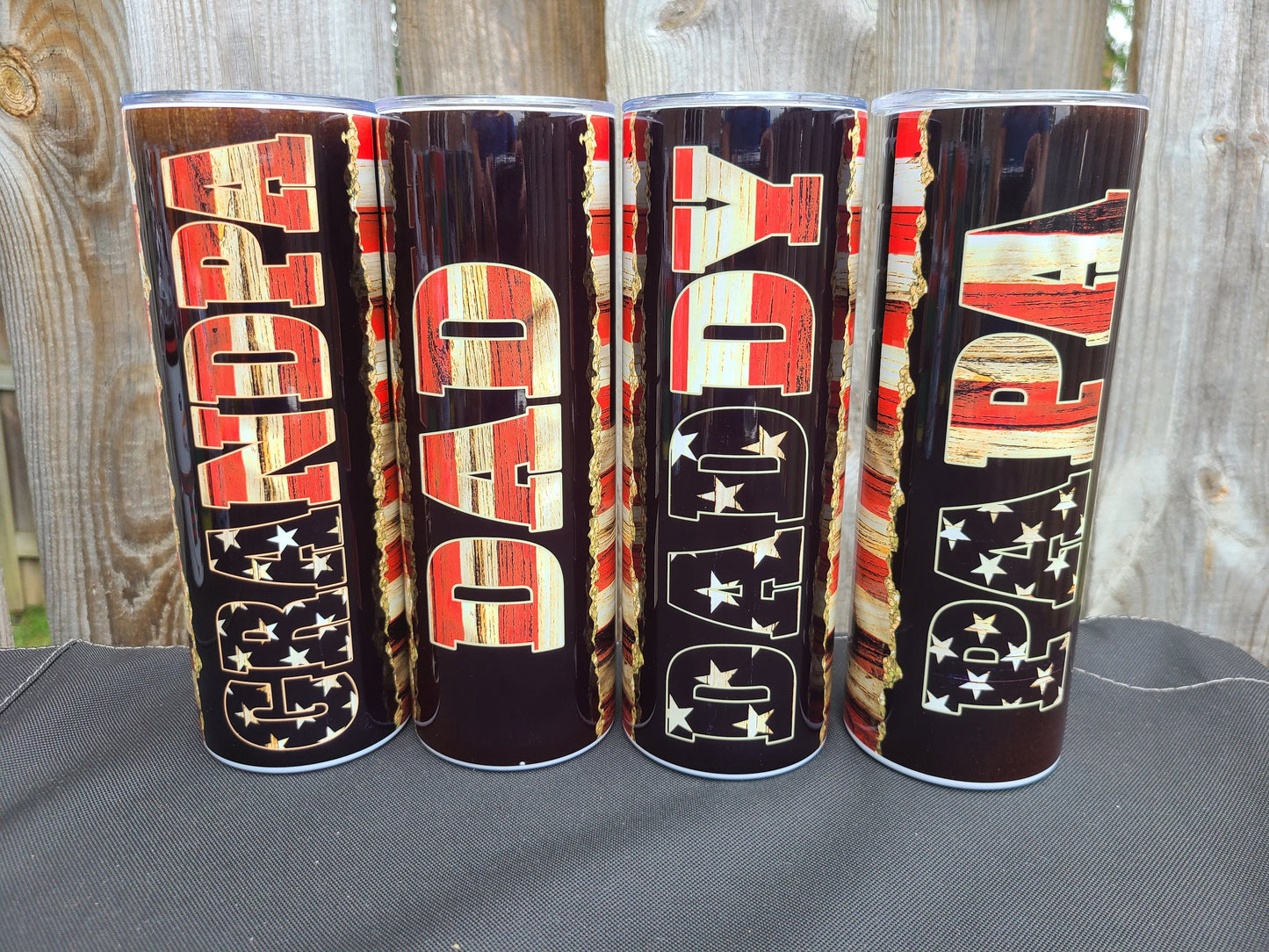 American Flag Papa 20 oz Skinny Tumbler