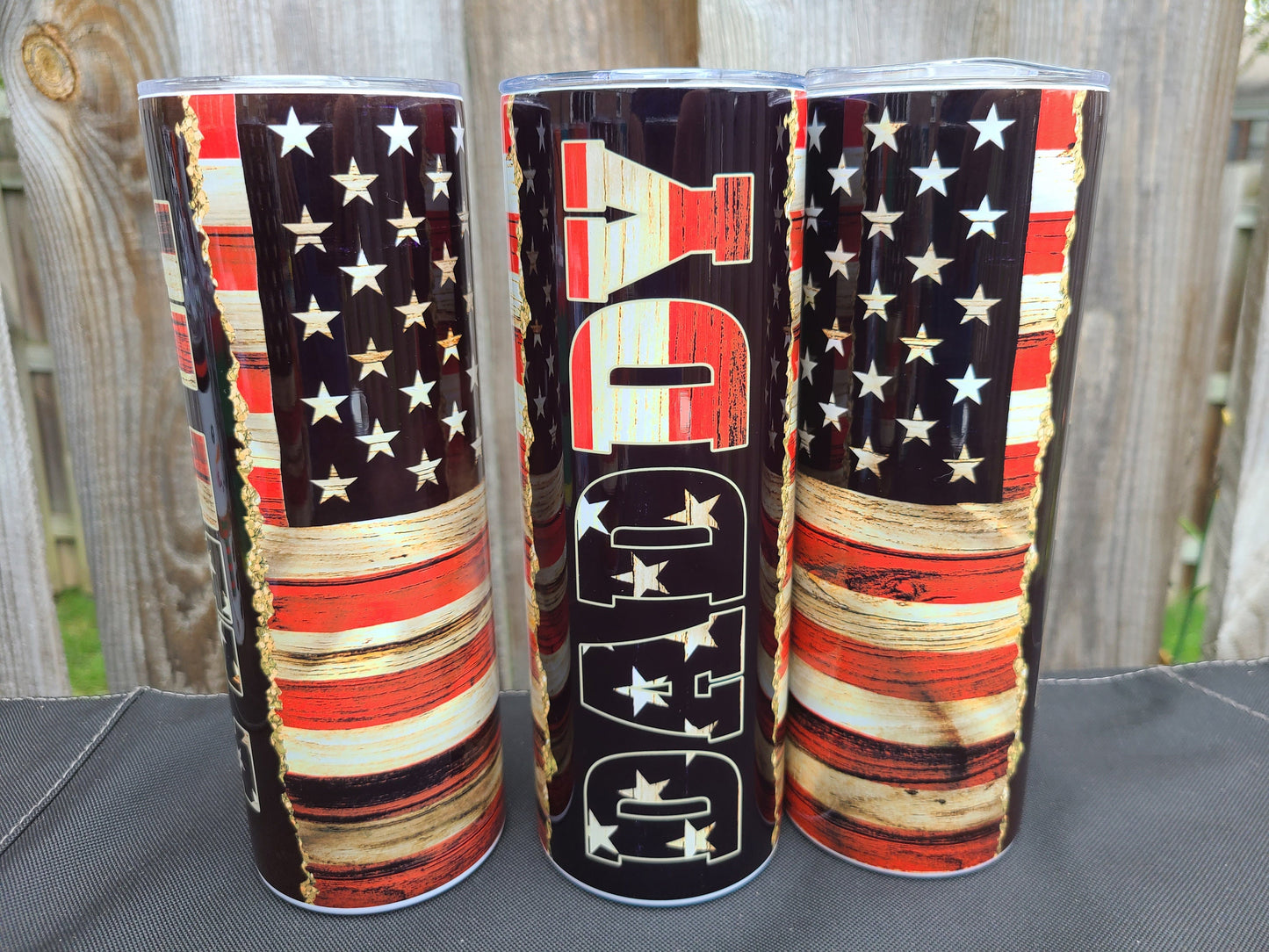 American Flag Daddy 20 oz Skinny Tumbler