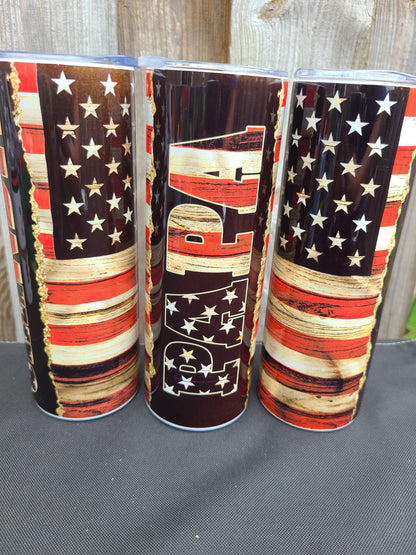 American Flag Papa 20 oz Skinny Tumbler