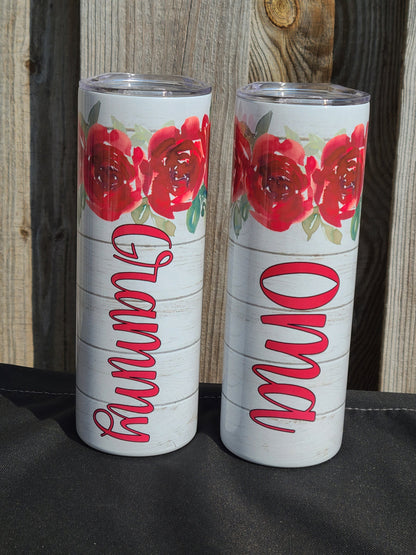 Oma Floral Skinny Tumbler